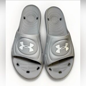 Under Armour Mens Gray Slides Size 9 Sandals